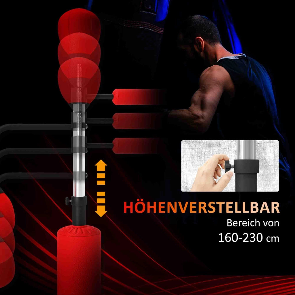 Supporto per sacco da boxe regolabile in altezza ¨C Minimal ¨C 160-230 cm, rosso