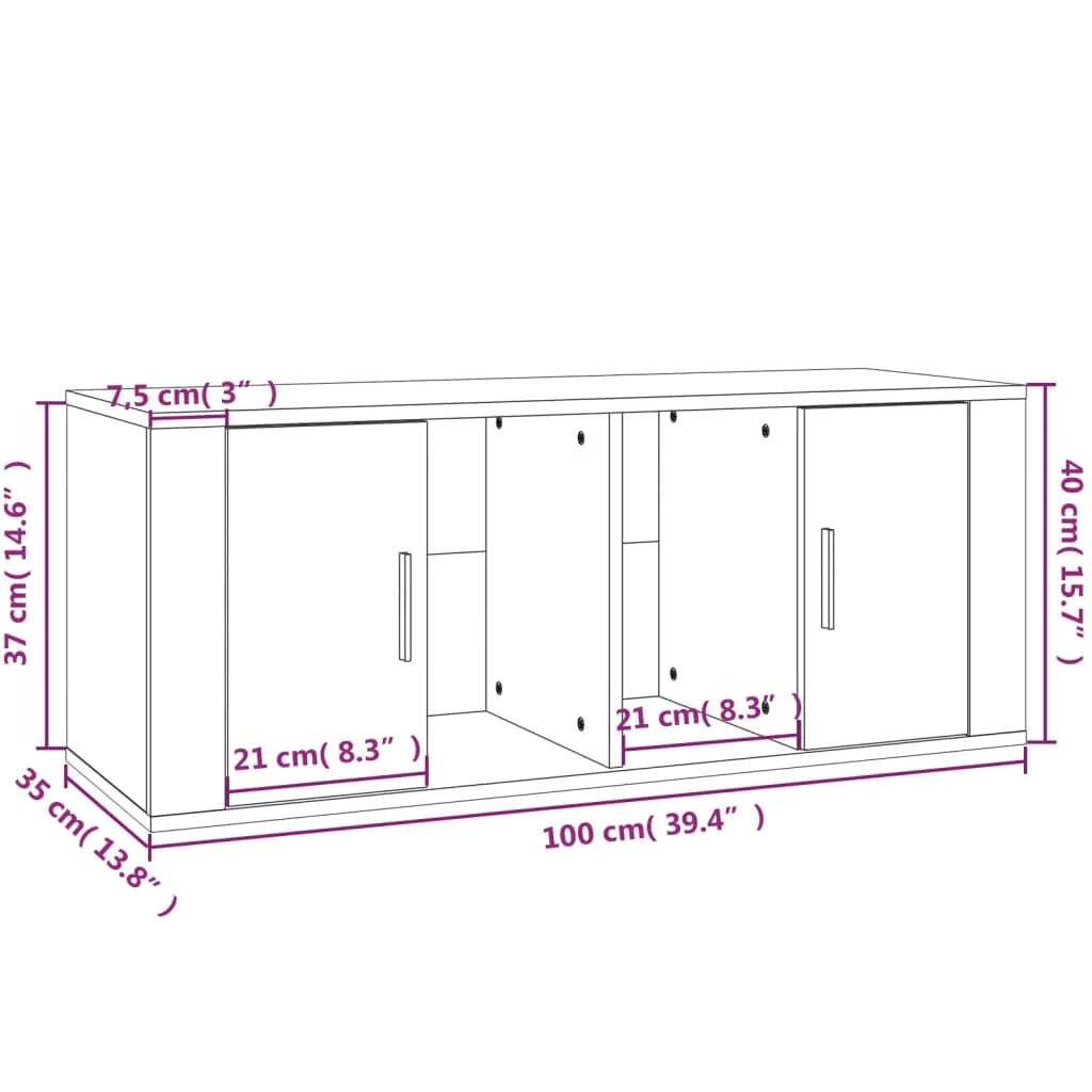 Mobile TV multimediale mensola TV credenza TV sala da pranzo soggiorno camera da letto 100 x 35 x 40 cm legno ingegnerizzato grigio 02_0025492