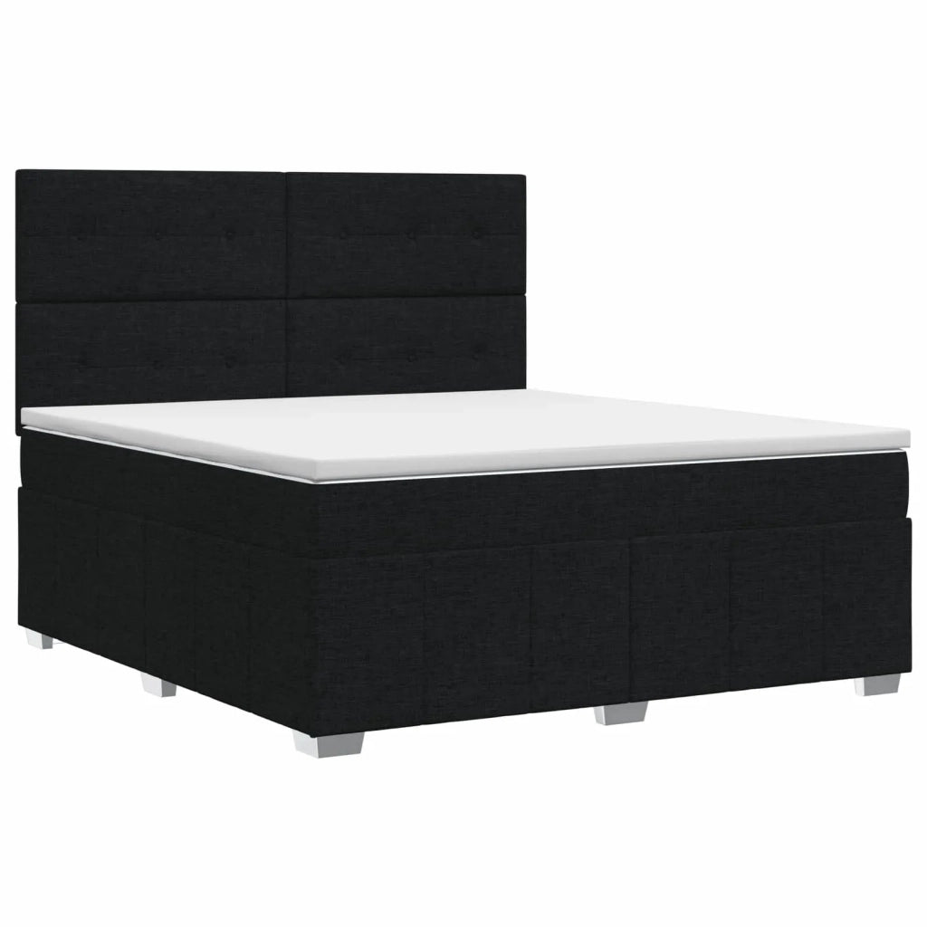 Letto box spring con materasso Nero 160 x 200 cm Tessuto 3454178