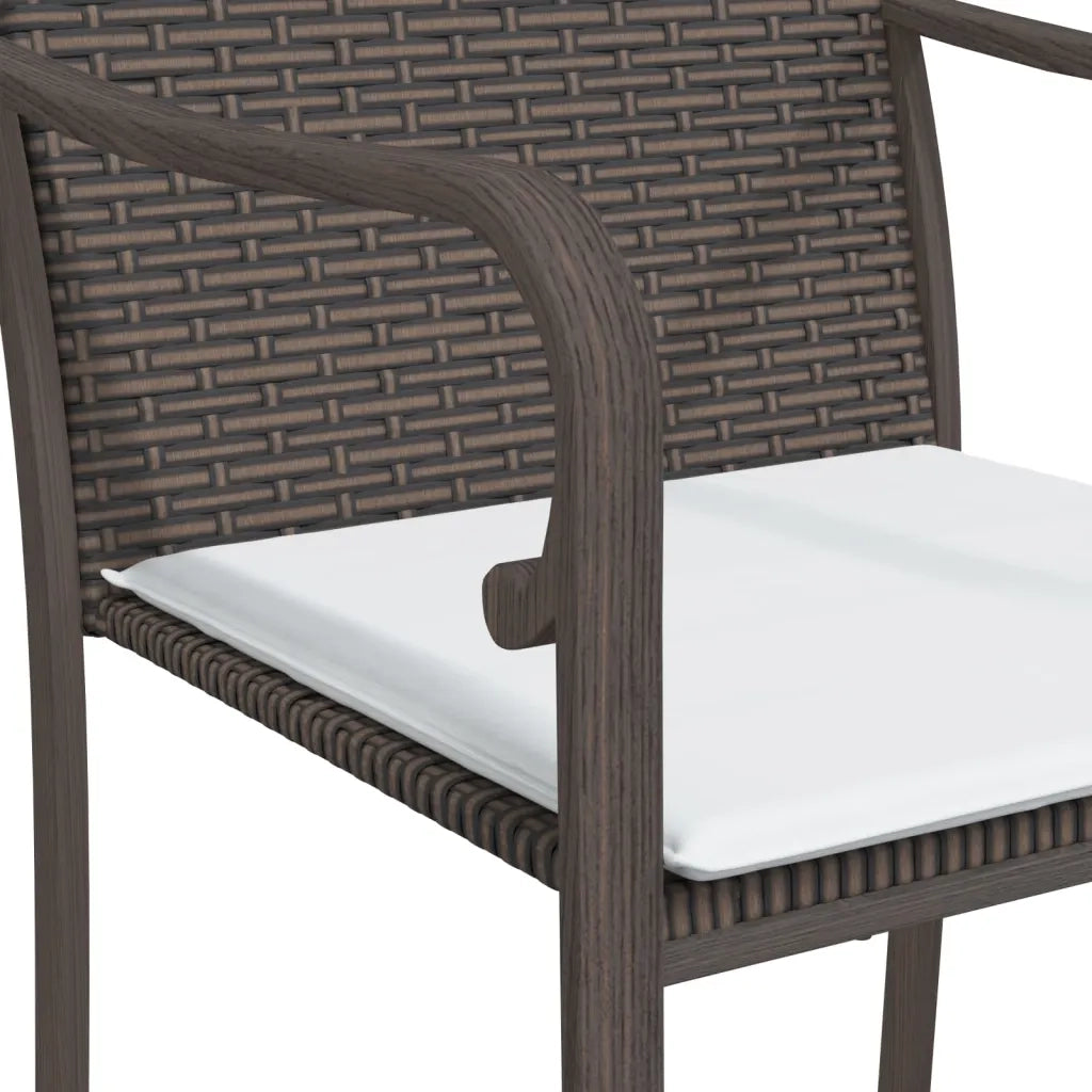 Set Pranzo da Giardino 5pz con Cuscini in Polyrattan e Acciaio 3186938