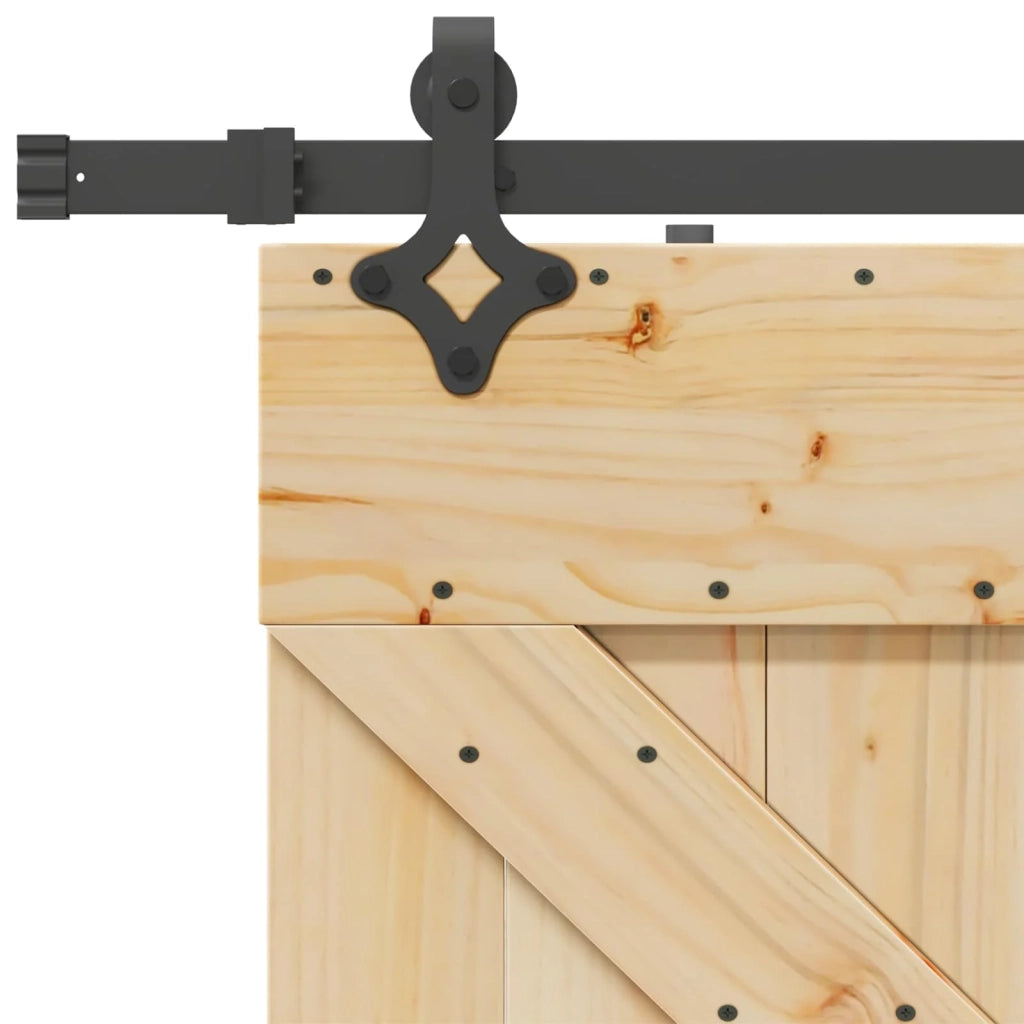 Porta scorrevole NARVIK Naturale e Nero 80 x 210 cm (213,5 cm) 3445236