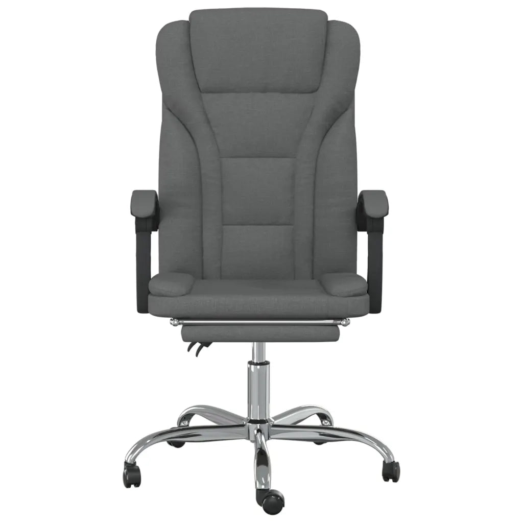 Poltrona | Sedia Relax da Ufficio Reclinabile Grigio Scuro in Tessuto