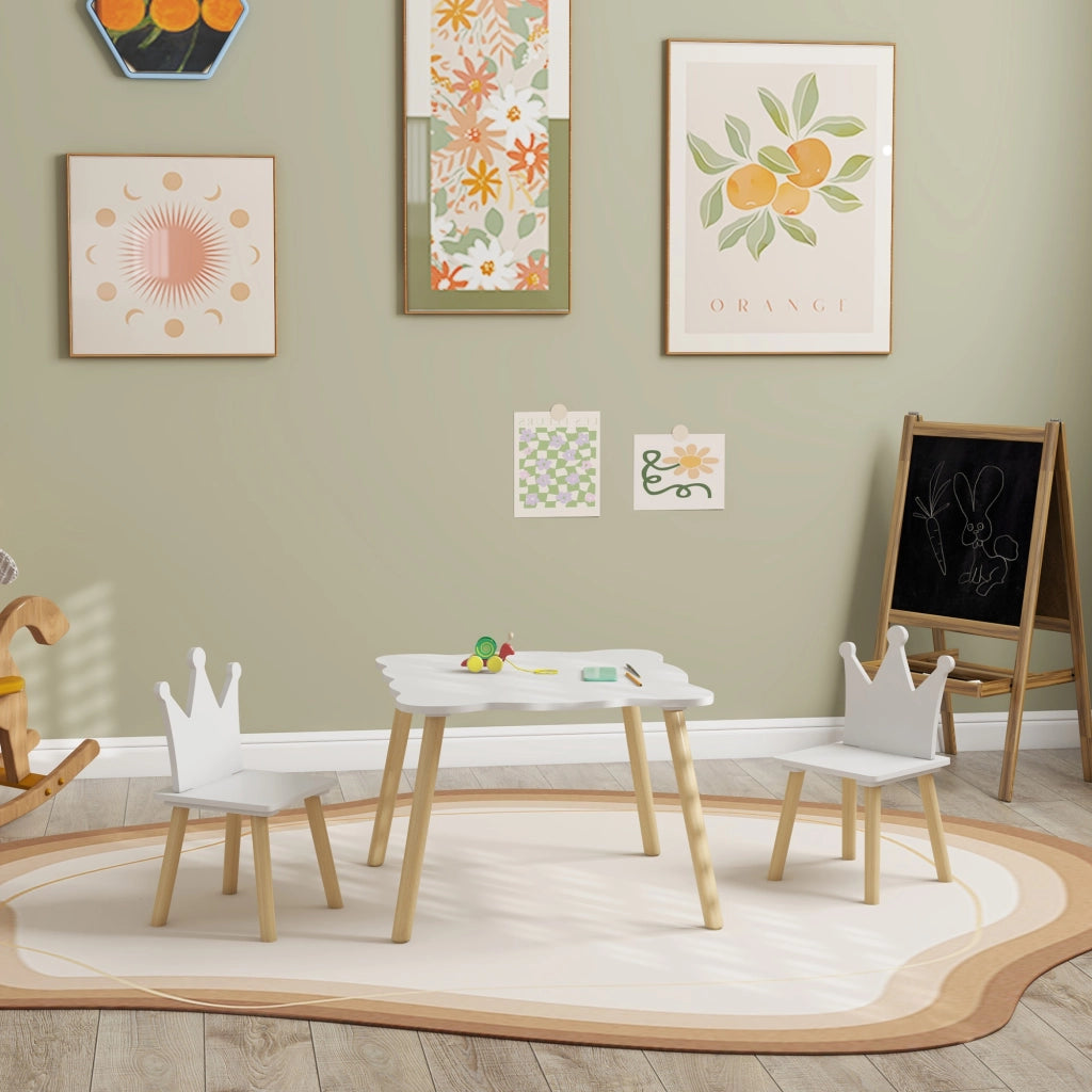 Set Tavolo e 2 Sedie per Bambini ¨C Minimal ¨C Bianco