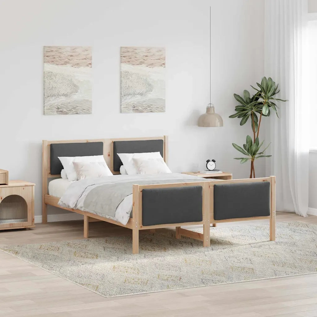 Letto matrimoniale | Letto per adulti | Struttura del letto Grigio scuro 150 x 200 cm Tessuto