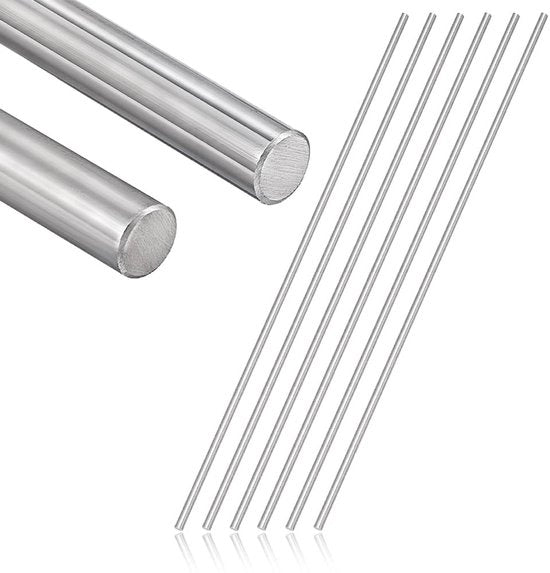 Stanghe in acciaio inossidabile 304 - 40,3 cm - 6 pezzi - Stanghe rotonde - Stanghe in acciaio inossidabile - Metallurgia - Progetti DIY - Diametro 6 mm - Stanghe in acciaio