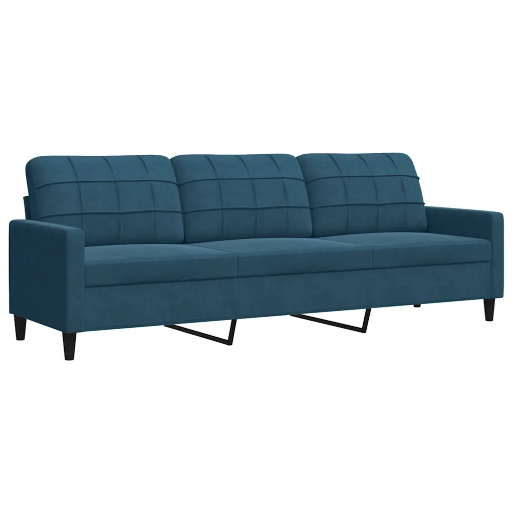 Set di Divani 3 pz con Cuscini e Rinforzi Blu in Velluto 3278460
