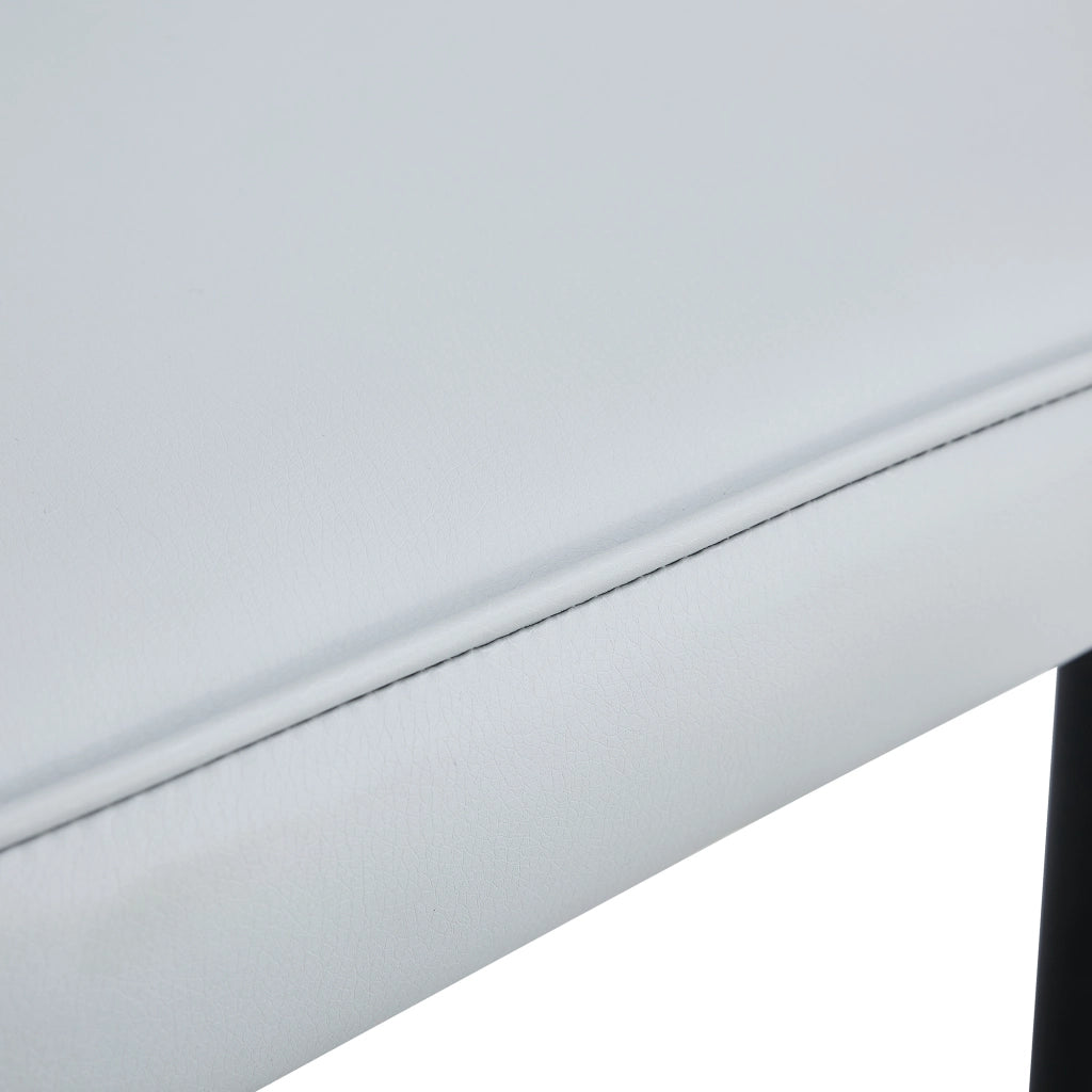 SEDIA da pranzo Set da 2 pezzi in PU grigio chiaro e metallo nero