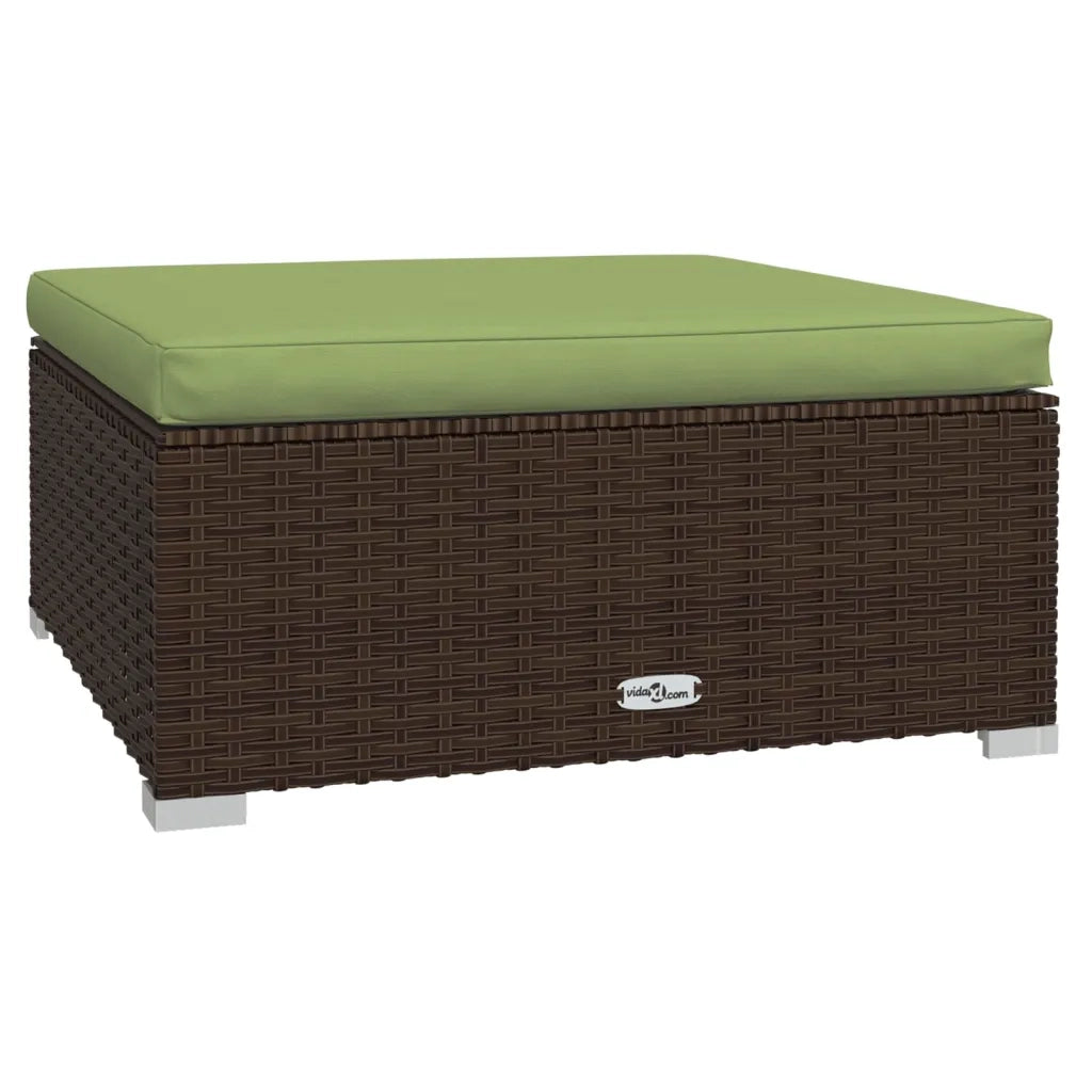Set Divani da Giardino 7 pz con Cuscini in Polyrattan Marrone 3101820