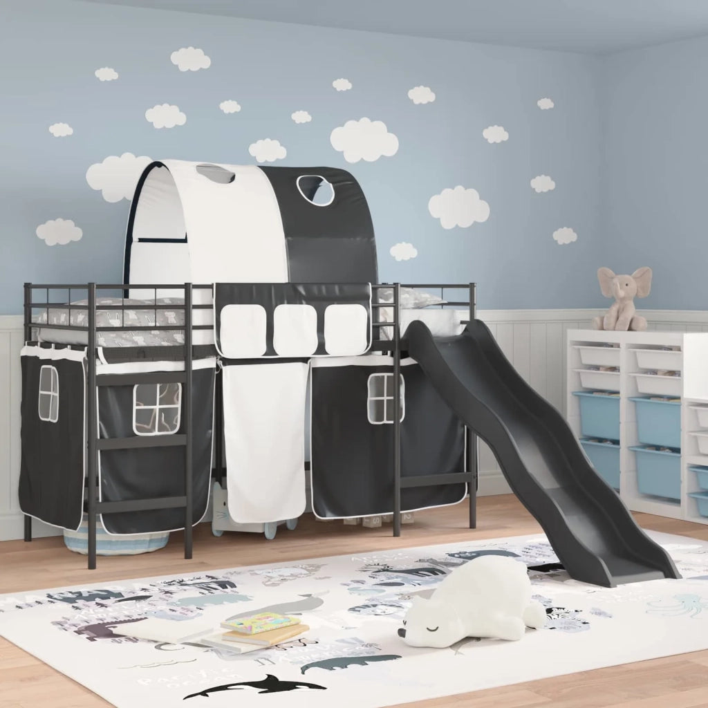 Struttura del letto loft per bambini-Giroletto per bambini Nero 75 x 190 cm Metallo 464909