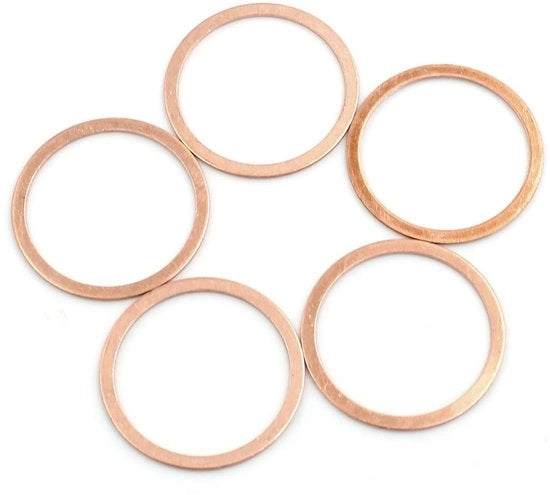 Set di 5 Dadi di Sigillatura a Coperchio Ovale in Rame da 32 mm