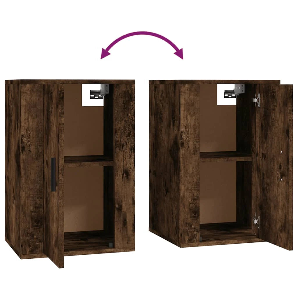 Mobile TV multimediale da parete mensola TV credenza TV per sala da pranzo soggiorno camera da letto 2 pezzi rovere affumicato 40 x 34,5 x 60 cm marrone 02_0028983