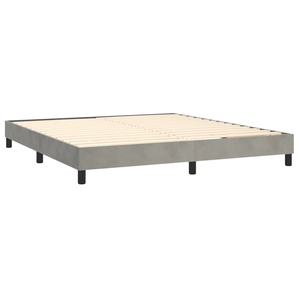 Giroletto a Molle con Materasso Grigio Chiaro 160x200cm Velluto 3131027