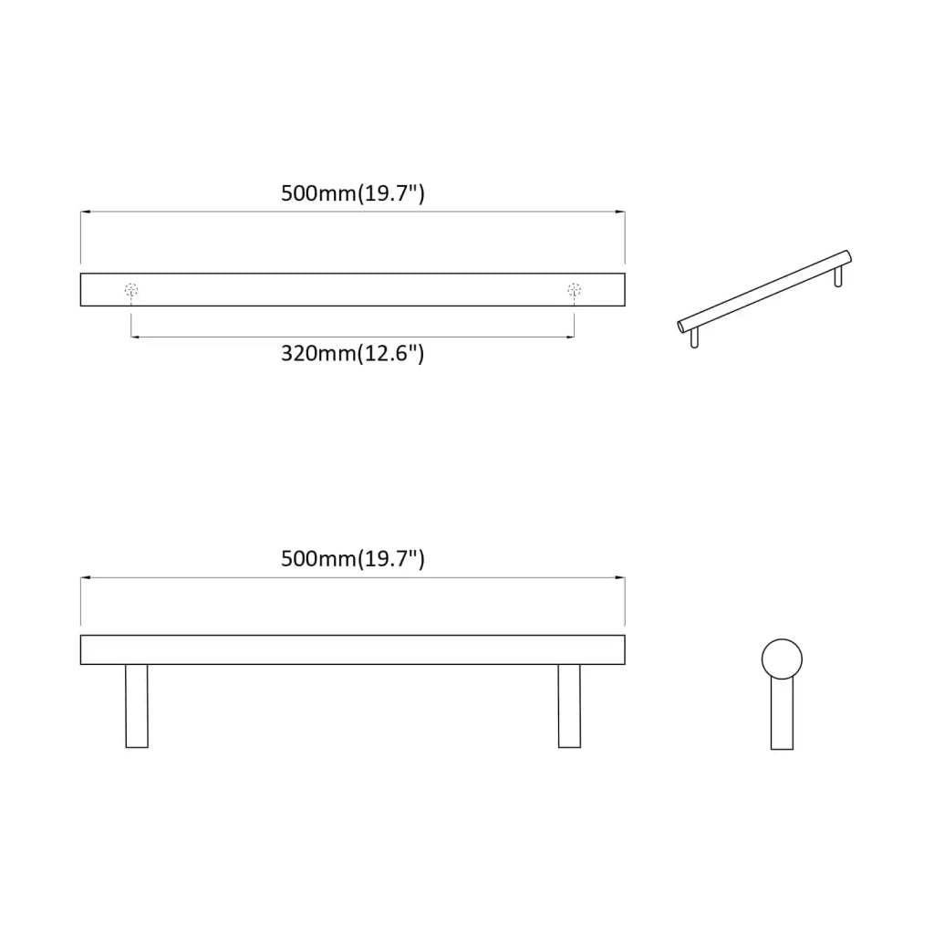 Manico 12 pcs Argento 500 mm Acciaio 864736