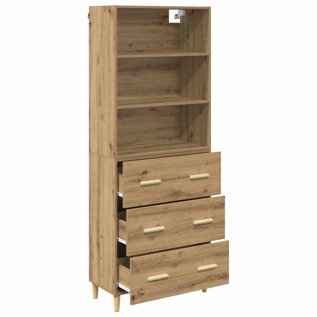 Credenza con Cassetto-Buffet-Armadio da cucina Rovere artigianale 69,5 x 32,5 x 180 cm 672417