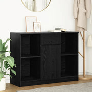 Credenza con Cassetto Rovere Nero 101x35x76cm Legno Multistrato 861563