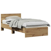 Struttura del letto con testiera Rovere artigianale 75 x 190 cm 871661