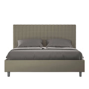 Letto matrimoniale king size con rete imbottito 170x190 similpelle cappuccino Sunny