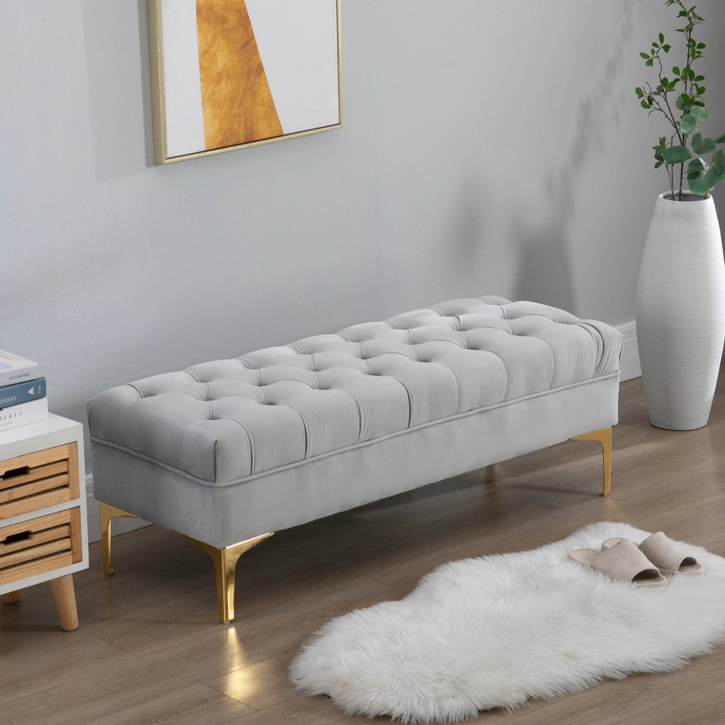 Letto contenitore imbottito in velluto ¨C Minimal ¨C grigio chiaro