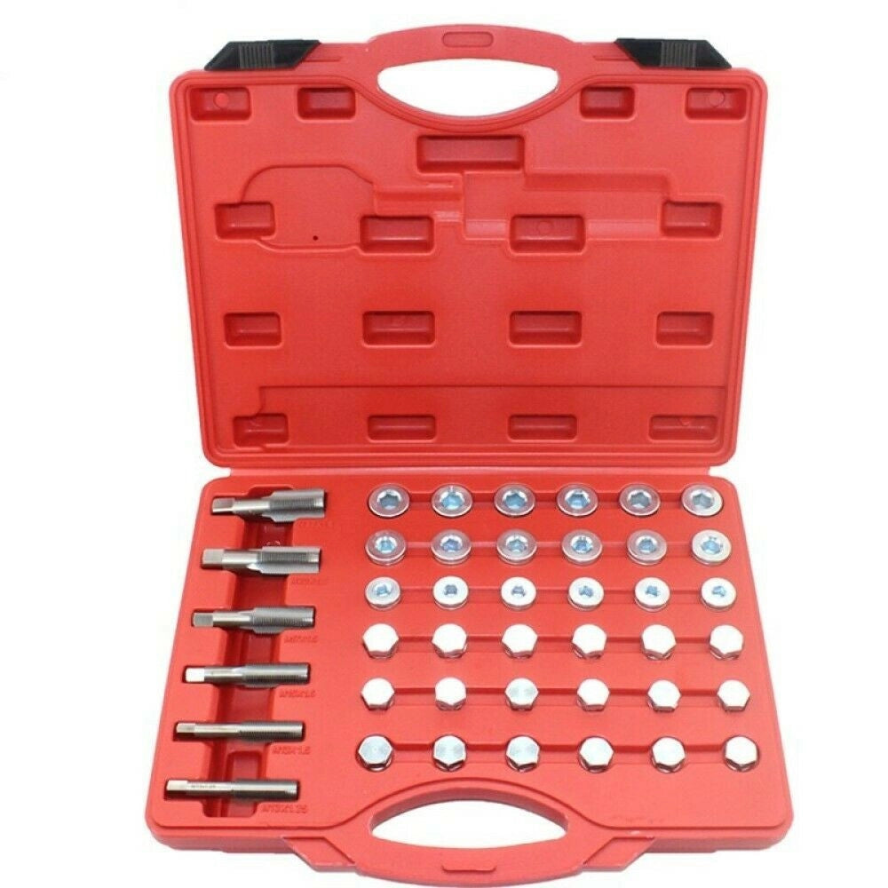 Trade Shop - Kit 114 Pz Riparazione Filettatura Tappo Coppa Olio Con Tappi E Rondelle A.07200 -