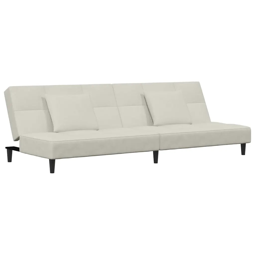 Divano letto | Sof¨¤ letto | Letto singolo a 2 Posti con 2 Cuscini Crema in Velluto