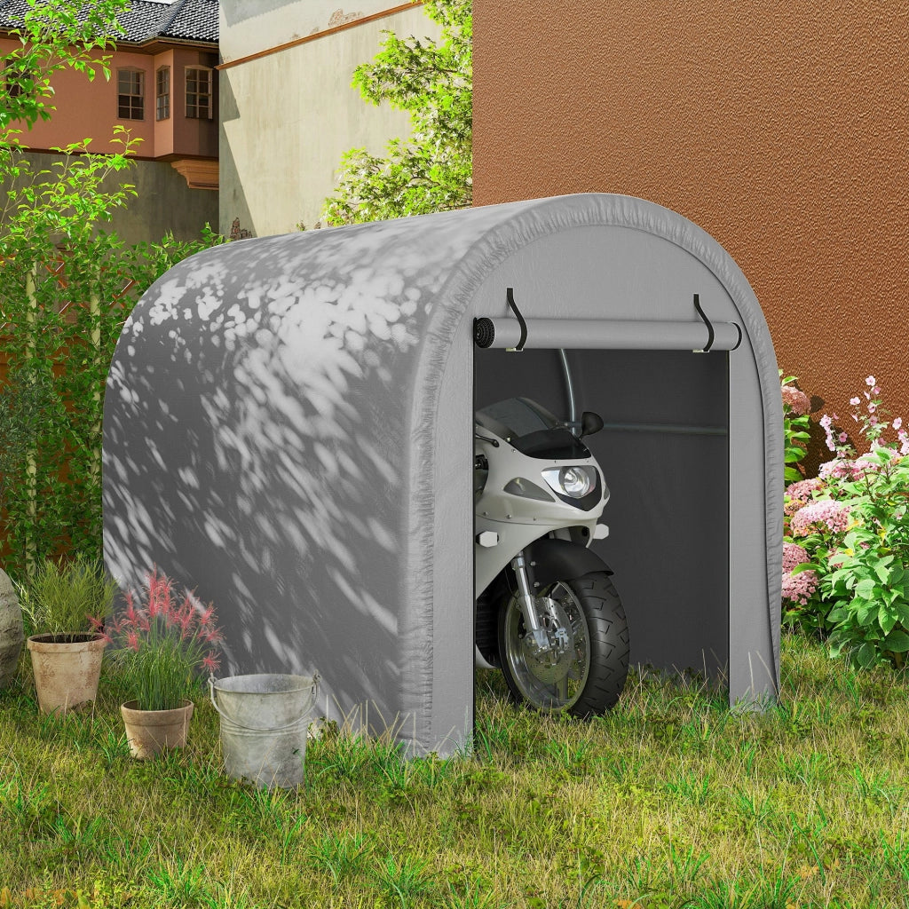 Capanno Giardino Tenda Deposito ¨C zephmum ¨C Grigio Chiaro Acciaio 159x240x185cm