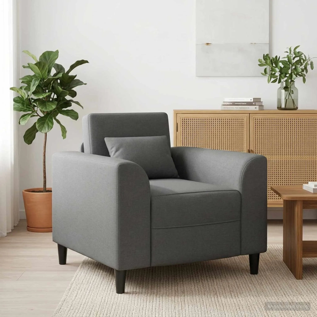 Poltrona Grigio Scuro Tessuto 42042455