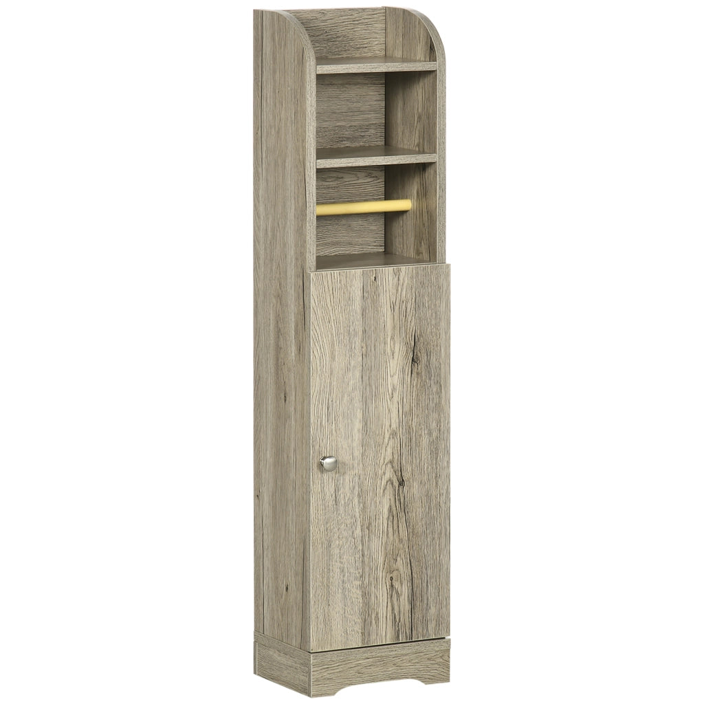 Mobile Bagno con Armadietto e 2 Ripiani ¨C Zephmum ¨C Grigio Truciolato 23x18x100cm