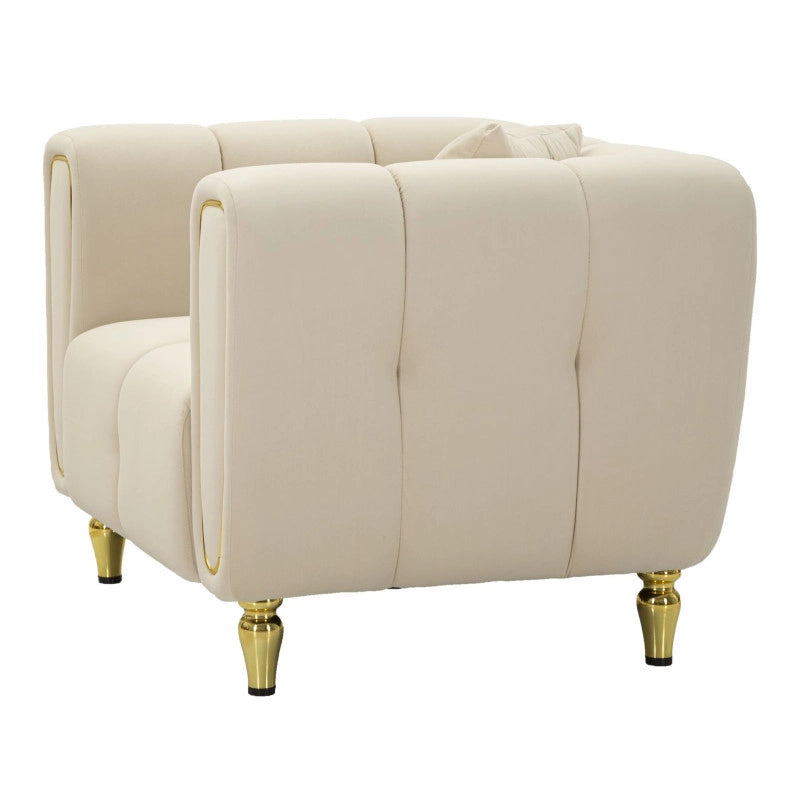 Poltrona Alma Crema Con Cuscino cm 97x81x71