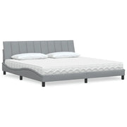 Letto con Materasso Hanko Grigio Chiaro 200x200 cm in Tessuto 3310552