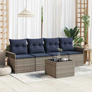 Set di divani con cuscino 5 pcs Grigio polyrattan 3345235