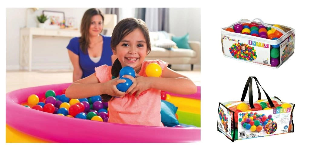 Set 100 Pezzi Palline Colorate con Sacca Diametro 6,5 cm Intex