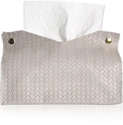 Tissuehouder Moderno con Pomo in Pelle - Grigio chiaro