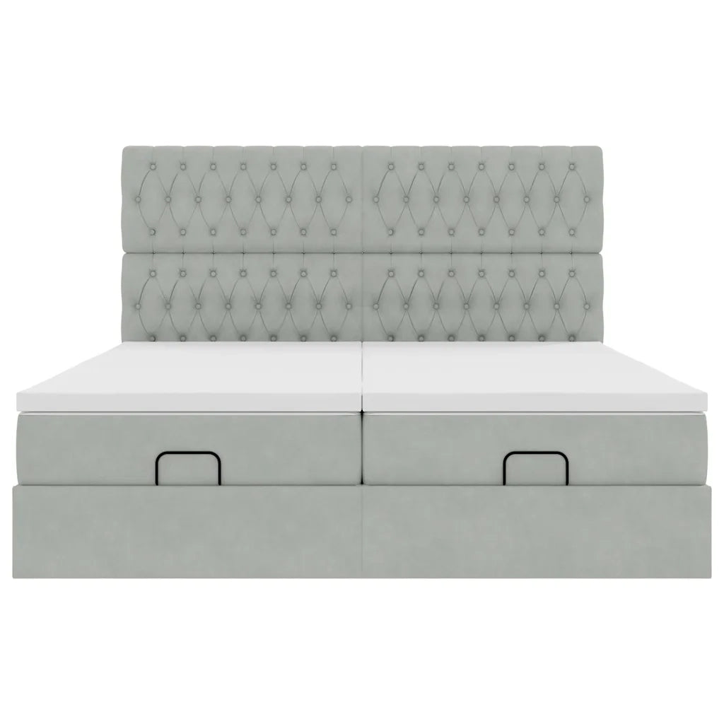 Struttura Letto Pouf con Materassi 180x200 cm Velluto 3314639