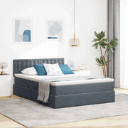 Letto con Contenitore Grigio scuro 140 x 200 cm Velluto