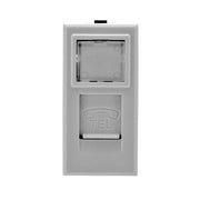 Trade Shop - Presa Telefonica Plug Rj11 Bianco Con Coperchio Compatibile Bticino Axolute -