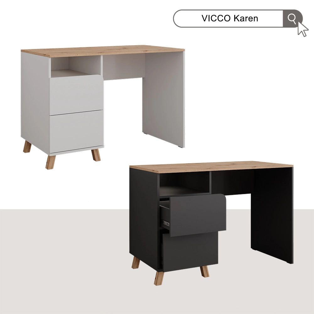 Vicco Tavolo da toeletta Bianco/Artisan 110 cm con cassetti