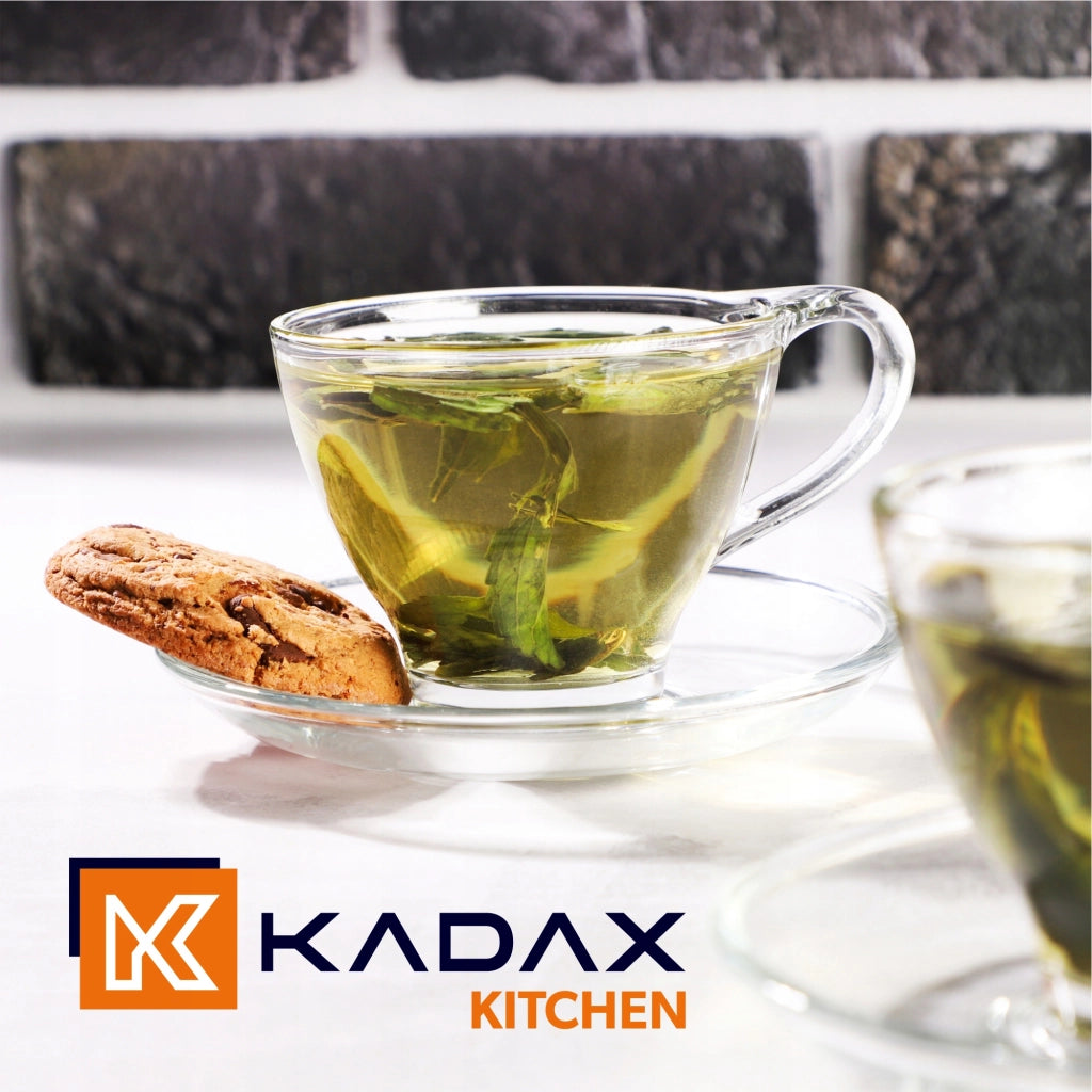 Set di 4 tazze e piattini da caffè/tè KADAX da 200 ml