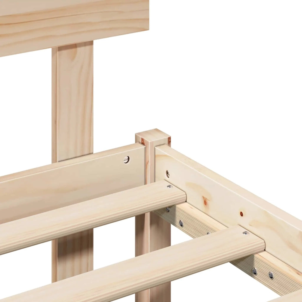 Letto matrimoniale | Letto per adulti | Struttura del letto Marrone 120 x 190 cm Legno massello di pino