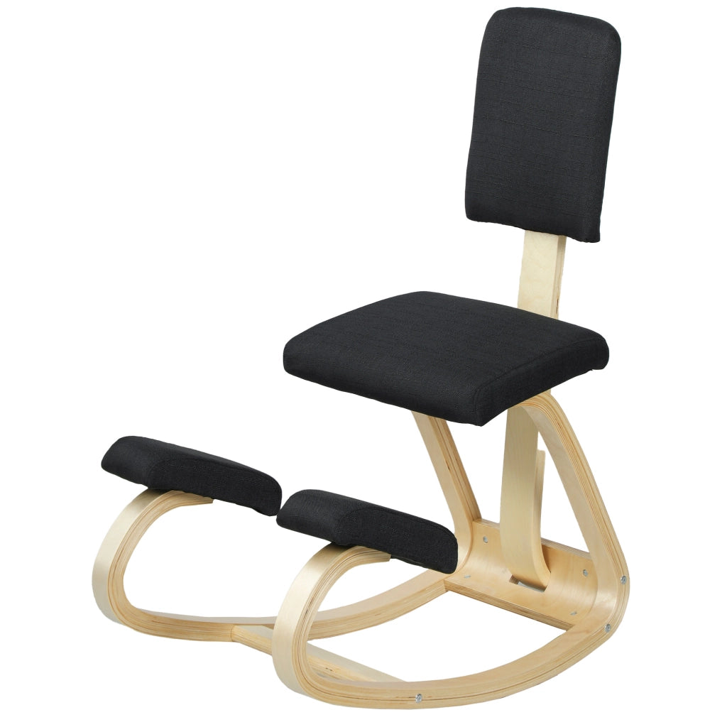 Sedia a ginocchia ergonomica in legno con schienale ¨C zephmum ¨C nero