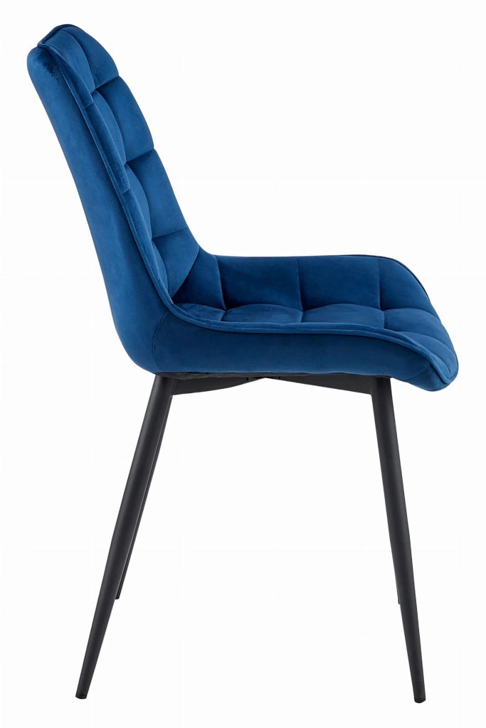 Sedia VALORA BERA - Velluto blu navy con gambe nere