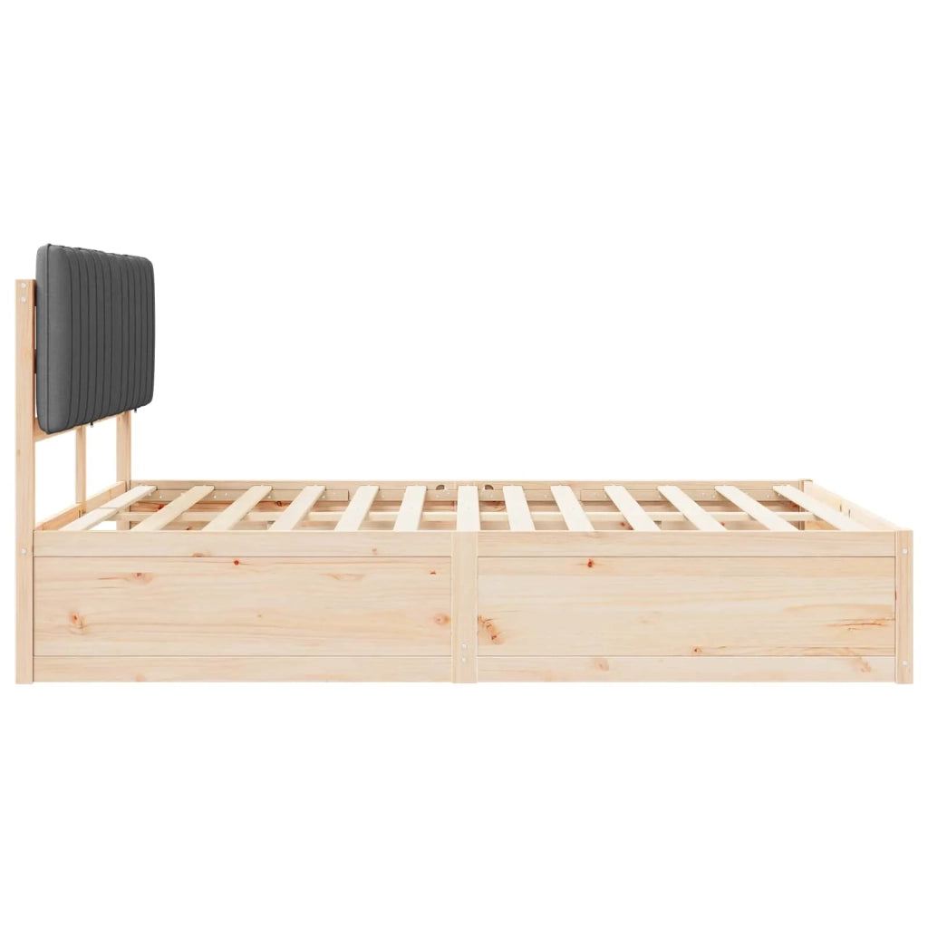 Letto con Testiera Rivestita-Struttura Letto con Testiera Grigio scuro 160 x 200 cm 112433