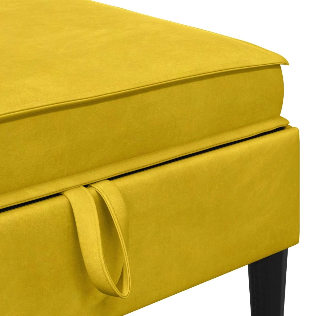 Pouf con Storage Giallo Velluto 42027139
