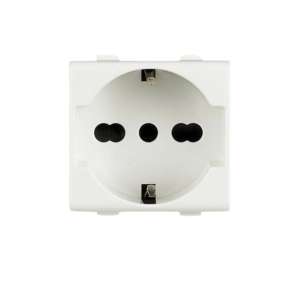 Biesse presa bipasso schuko 2p+t 10-16a compatibile con serie bticino matix