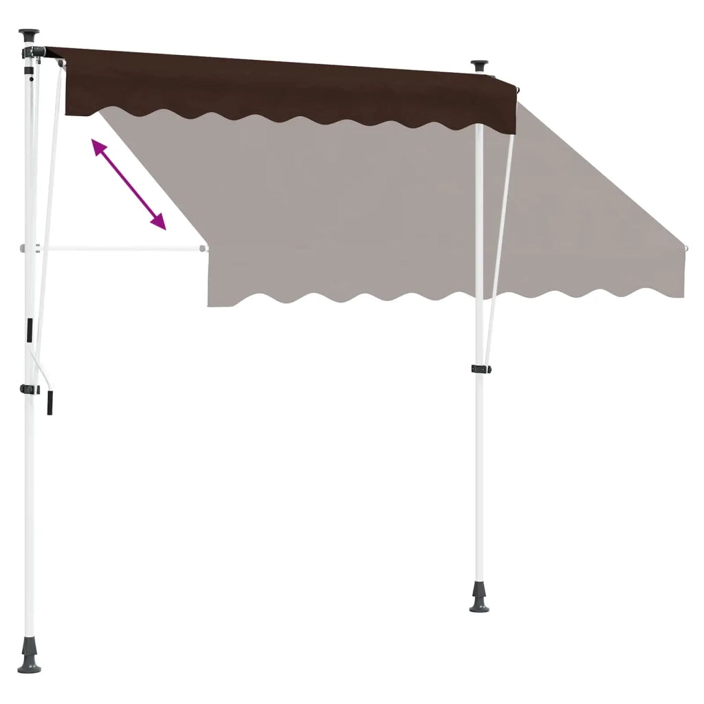 Tenda da Sole | Tenda retrattile manuale Marrone 400 cm