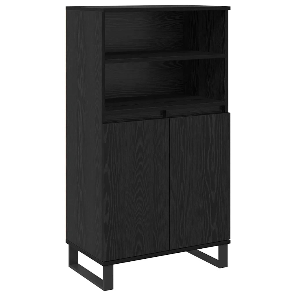 Credenza-Buffet-Armadio da cucina Nero 60 x 36 x 110 cm Legno multistrato 745694