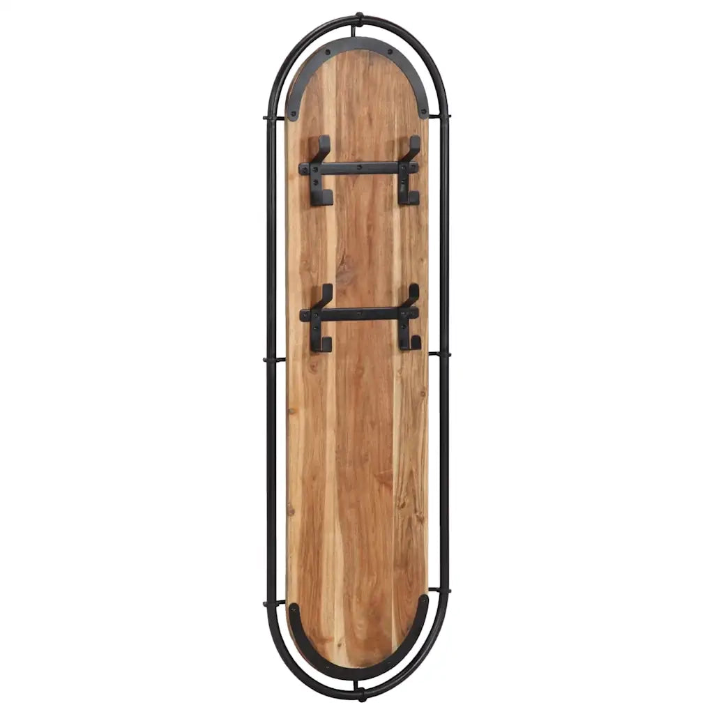 Appendiabiti da Parete con 4 Ganci 2pz Legno Massello Acacia 4013504