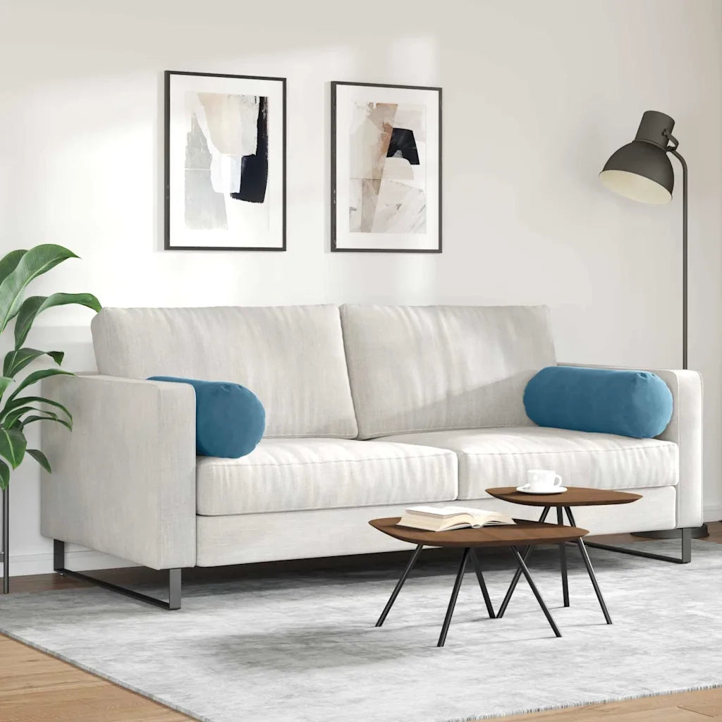 Cuscini a rullo 2 pcs Blu Ø 25 x 70 cm Tessuto in Cords 42014327
