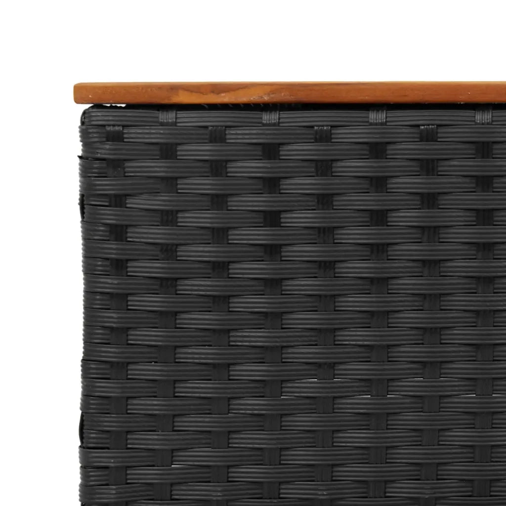Set Divani da Giardino 5 pz con Cuscini Nero Polyrattan Acacia