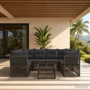 Set Divano da Giardino 7 pz Grigio polyrattan 3434138