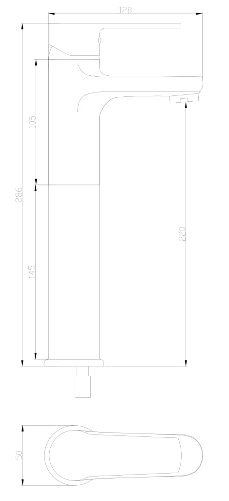 Miscelatore lavabo alto